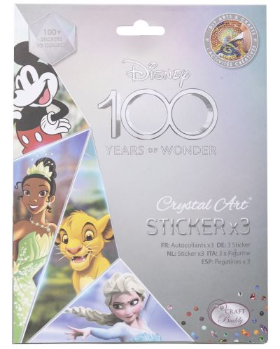 Комплект стикери Craft Buddy - Disney 100, диамантен гоблен пакет - 2