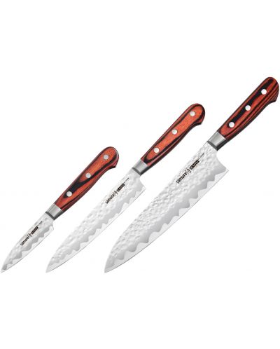 Set od 3 noža Samura - Kaiju, crvena drška - 1