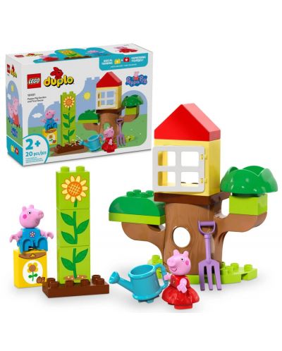 Konstrukcijski set LEGO Duplo - Peppa Pig vrt i kućica na drvetu  (10431)  - 2