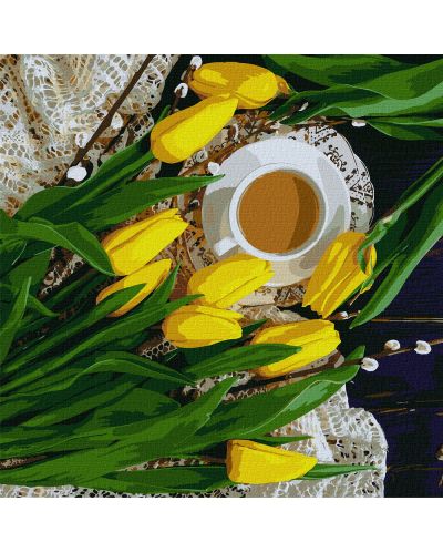 Set za slikanje po brojevima Ideyka - Proljetni doručak, 40 х 40 cm - 1
