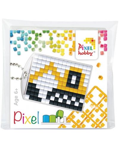 Kreativni set piksela Pixelhobby - Privjesak za ključeve, Bager - 1