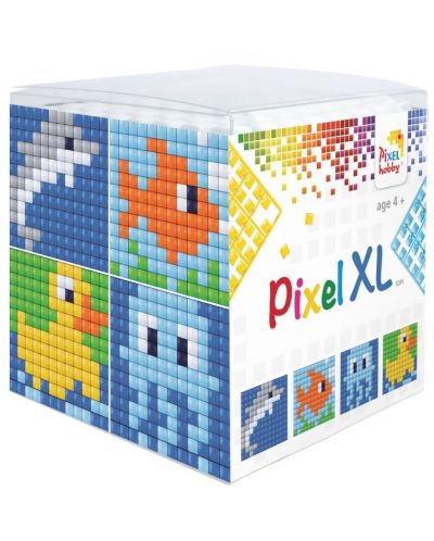 Kreativni set s pikselima Pixelhobby - XL, Kocka, vodene životinje - 1