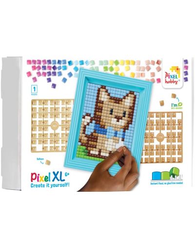 Kreativni set Pixelhobby - Mozaik s okvirom i pikselima XL, mačić - 1
