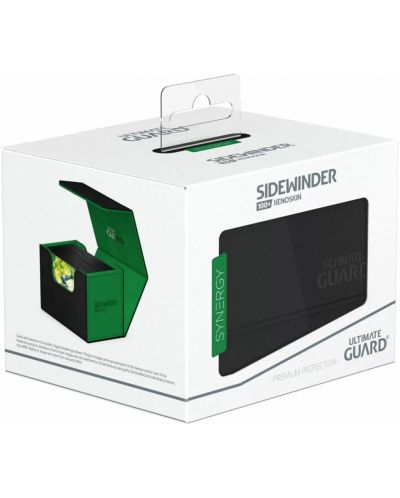 Kutija za kartice  Ultimate Guard Sidewinder XenoSkin SYNERGY Black/Green (100+ komada) - 3