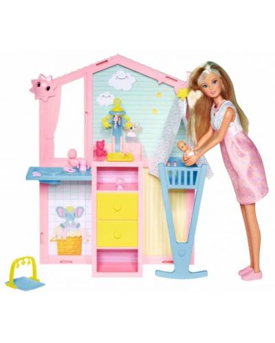 Lutka Simba Toys Steffi Love - Steffi u dječjoj sobi, 20 dodataka - 2