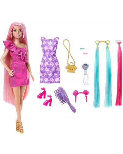 Lutka Barbie Fun & Fancy Hair - S dugom obojenom kosom i dodacima - 3