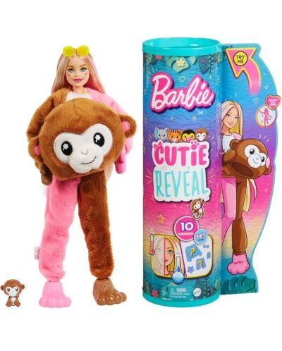 Lutka super iznenađenje Barbie - Color Cutie Reveal, majmun - 1