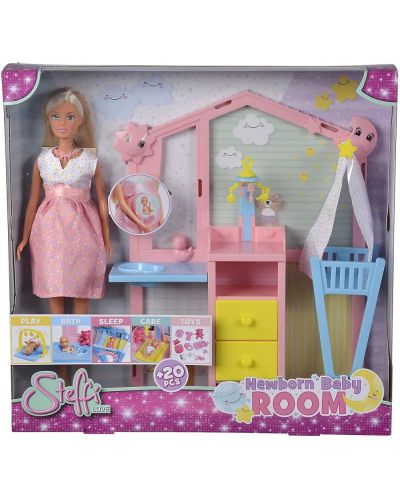 Lutka Simba Toys Steffi Love - Steffi u dječjoj sobi, 20 dodataka - 1
