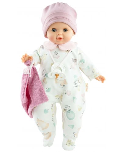 Lutka-beba Paola Reina Alex y Sonia - Sonia, s cijelim bodijem, rupčićem i kapom, 36 cm - 1
