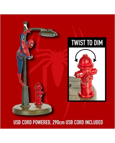 Svjetiljka Paladone Marvel: Spider-Man - Spidey on Lamp, 33 cm - 3