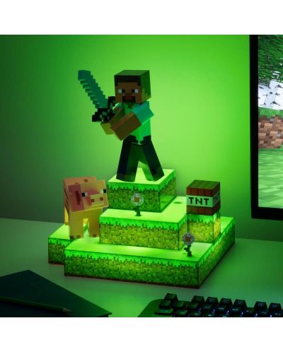 Svjetiljka Paladone Games: Minecraft - Steve Diorama - 3