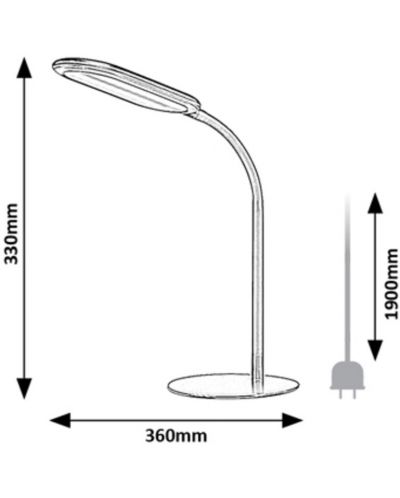 LED Stolna svjetiljka Rabalux - Adelmo 74008, IP 20, 10 W, prigušiva, siva - 7