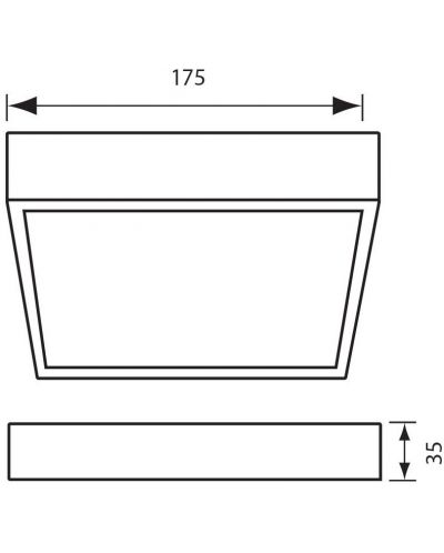 LED četvrtasto rasvjetno tijelo Vivalux - Hugo 4662, 18 W, 17.5 x 17.5 x 3.5 cm, crno - 2