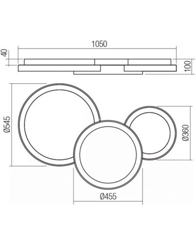 LED stropna svjetiljka Smarter - Combi 01-3373, IP20, 240V, 72W, bijeli mat - 2