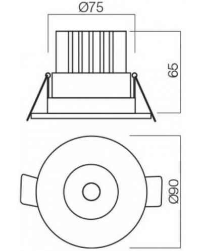 LED Stropna svjetiljka za ugradnju Smarter - MT 144 70380, IP20, 9W, bijeli mat - 3