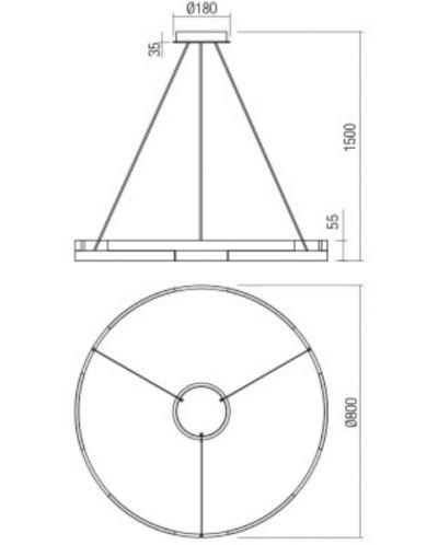 LED Visilica Smarter - Castle 01-3175, IP20, 240V, 45W, zlatni mat - 2