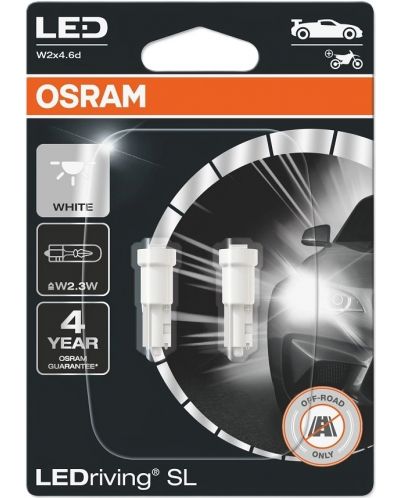 LED Auto žarulje Osram - LEDriving, SL, W2.3W (T5), 0.25W, 2 komada, bijele - 1