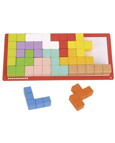 Logička drvena igra Tooky Toy - Tetris - 1