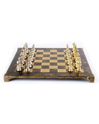 Luksuzni šah Manopoulos - Staunton, smeđi i zlatni, 44 x 44 cm - 2