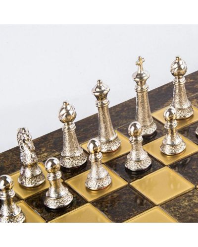 Luksuzni šah Manopoulos - Staunton, smeđi i zlatni, 44 x 44 cm - 4