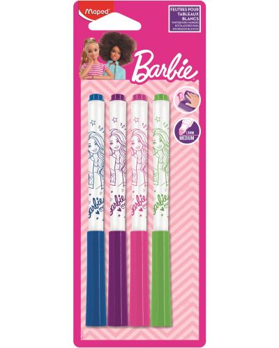 Markeri za bijelu ploču Maped Barbie - 4 boje - 1