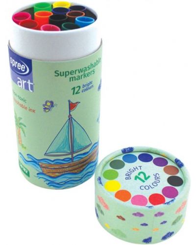 Markeri Spree Art - Superwashable, 12 boja u tubi - 1