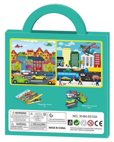 Magnetska slagalica Raya Toys - Градски трафик, 40 dijelova - 2
