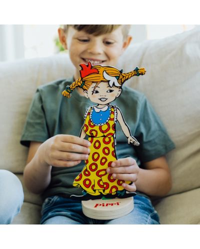 Magnetska drvena lutka s odjećom Micki Pippi – Pipi Duga Čarapa - 3