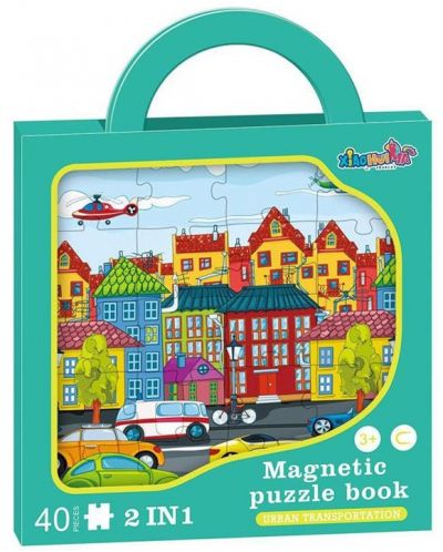 Magnetska slagalica Raya Toys - Градски трафик, 40 dijelova - 1
