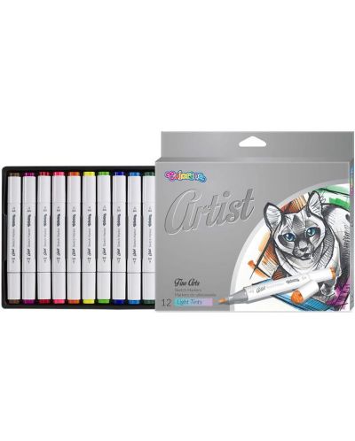 Markeri za crtanje Colorino Artist - 12 boja, pastel - 1