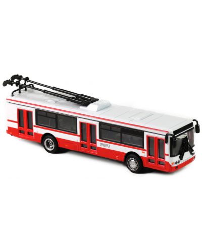 Metalni trolejbus Rappa - 16 cm, crveno-bijeli - 1