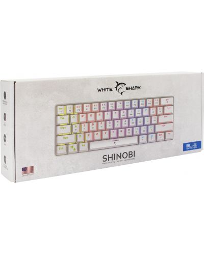 Mehanička tipkovnica White Shark - SHINOBI, Blue Switches, LED, bijela - 8