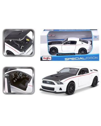 Metalni auto Maisto Special Edition - Ford Mustang Street Racer 2014, bijeli, 1:24 - 5