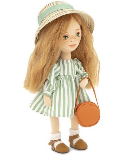 Mekana lutka Orange Toys Sweet Sisters - Sunny u kariranoj haljini, 32 cm - 2