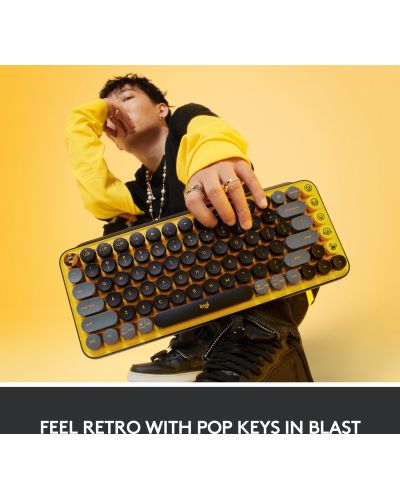 Mehanička tipkovnica Logitech - POP Keys, bežična, žuto/crna - 2