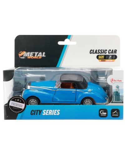 Metalni auto Toi Toys - Classic, kabriolet s krovom, 1:35, plavi - 2