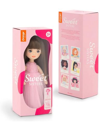 Mekana lutka Orange Toys Sweet Sisters - Sophie u ružičastoj haljini s ružama, 32 cm - 2