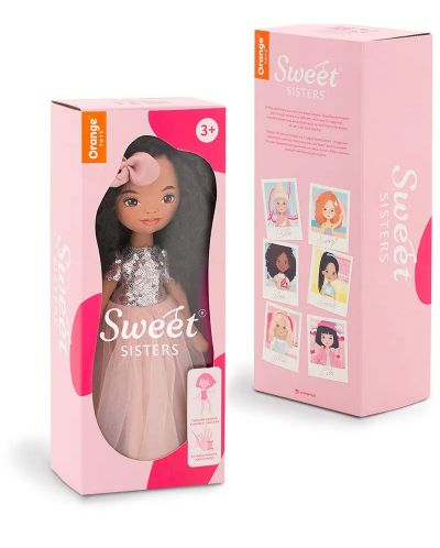 Mekana lutka Orange Toys Sweet Sisters - Tina u ružičastoj haljini sa šljokicama, 32 cm - 2