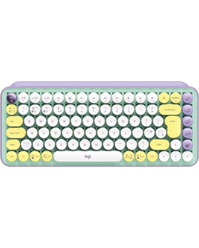 Mehanička tipkovnica Logitech - POP Keys, bežična, ljubičasto/zelena - 1