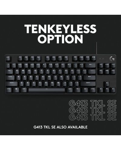 Mehanička tipkovnica Logitech - G413 TKL SE, tactile, LED, crna - 8