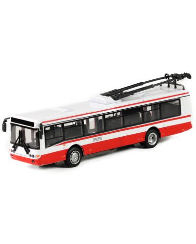 Metalni trolejbus Rappa - 16 cm, crveno-bijeli - 2