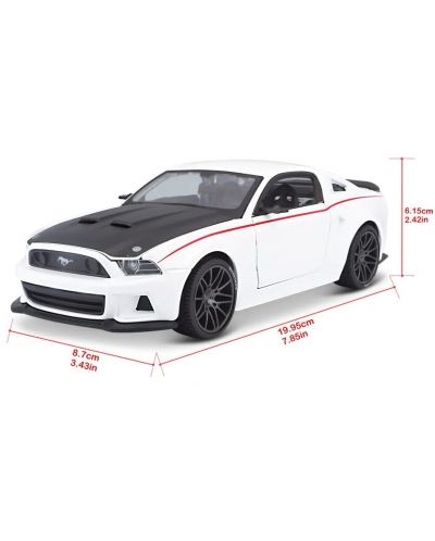 Metalni auto Maisto Special Edition - Ford Mustang Street Racer 2014, bijeli, 1:24 - 9