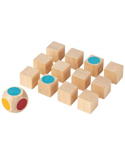 Memo igra s drvenim kockama PlanToys  - Zapamtite boje - 2