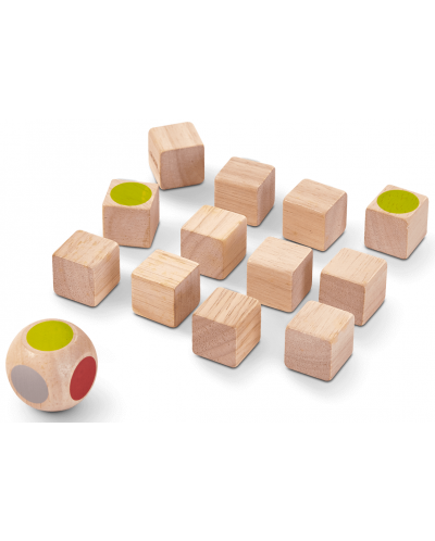 Memo igra s drvenim kockama PlanToys  - Zapamtite boje - 1