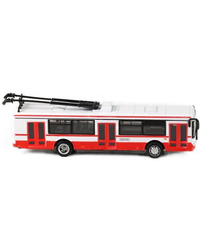 Metalni trolejbus Rappa - 16 cm, crveno-bijeli - 3