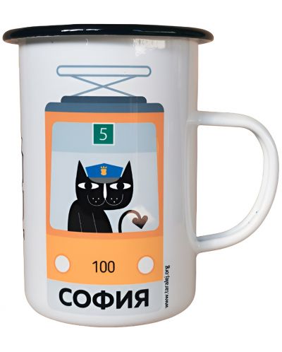 Metalna šalica Jež Art & Design - Tramvaj “Sofija 100”, 450 ml - 1