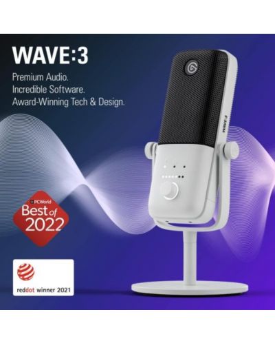 Mikrofon Elgato - Wave 3, bijeli - 5