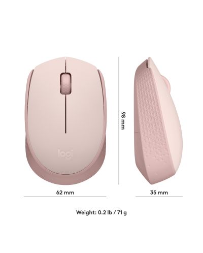 Miš Logitech - M171, optički, bežični, rose - 8