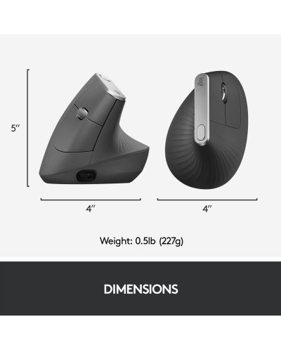 Miš Logitech MX Vertical Advanced - ergonomski, sivi - 8