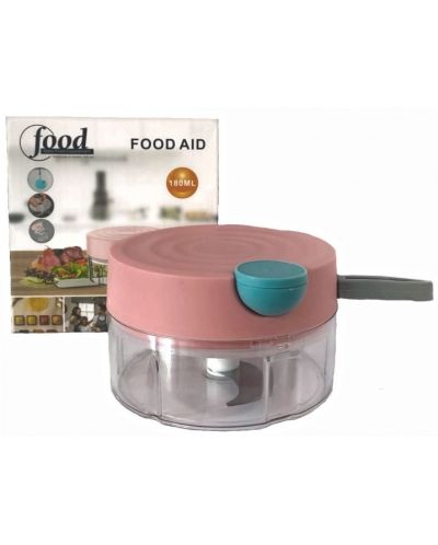 Mini sjeckalica za povrće Morello - Food Aid, ručna, 180 ml, ružičasta - 1